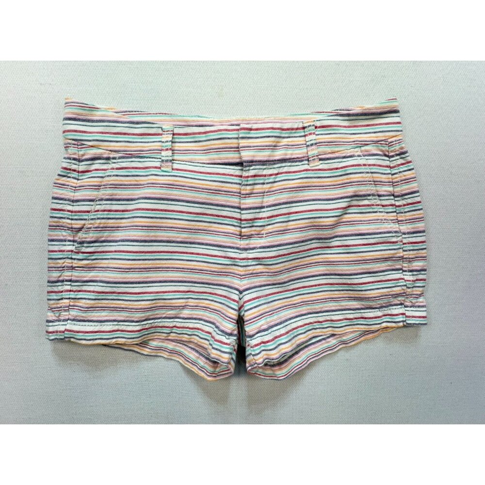 Khakis By Gap Women's Girlfriend 3 Inch Shorts Stretch Stripe Sz 6/28 Multicolor